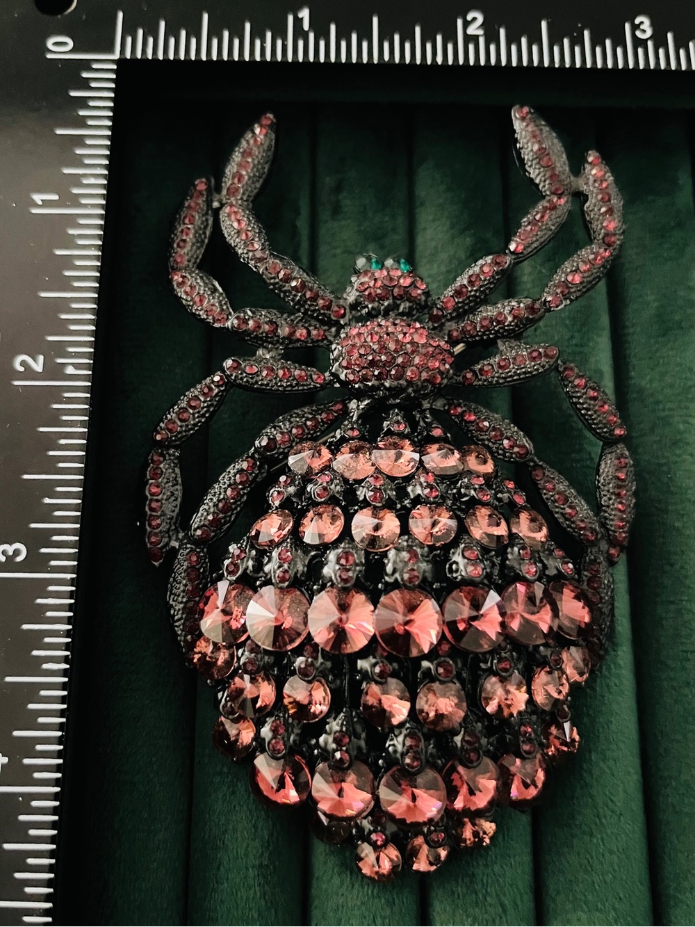 Spider Rhinestone Brooch Pin Multicolor Crystal Gold Tone Insect Jewelry